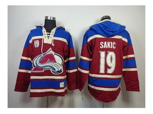 nhl jerseys Colorado Avalanche #19 sakic red-blue[pullover hooded sweatshirt]