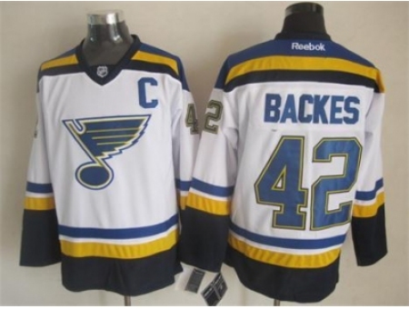 NHL St. Louis Blues #42 David Backes blue-white jerseys