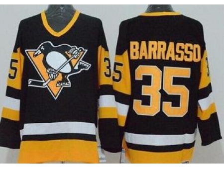 Pittsburgh Penguins 35 Tom Barrasso Black Stitched CCM NHL Jersey