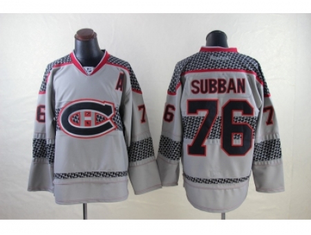 NHL Montreal Canadiens #76 PK Subban Charcoal Cross Check Jerseys