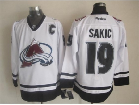 NHL Colorado Avalanche #19 Joe Sakic white-black jerseys