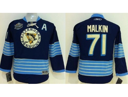 Kids Pittsburgh Penguins #71 Evgeni Malkin 2011 Winter Classic Vintage Dark Blue NHL Jersey