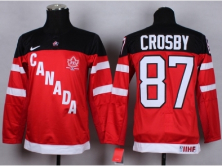 Youth nhl team canada #87 crosby red jerseys[100 th]