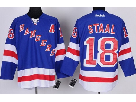 New York Rangers 18 Marc Staal Blue NHL Jerseys