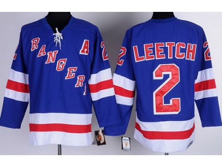 New York Rangers 2 Brian Leetch Blue NHL Jerseys