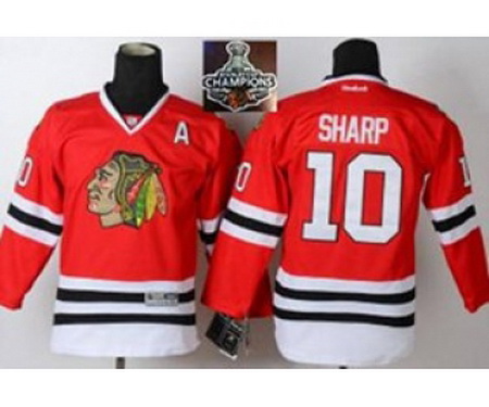 youth nhl jerseys chicago blackhawks #10 sharp red[2015 Stanley cup champions][patch A]