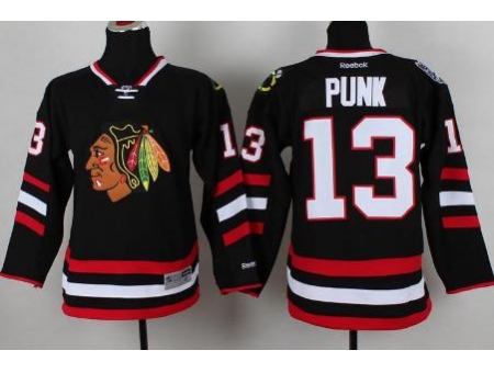 Chicago Blackhawks 13 CM Punk Black 2014 Stadium Series NHL Jersey