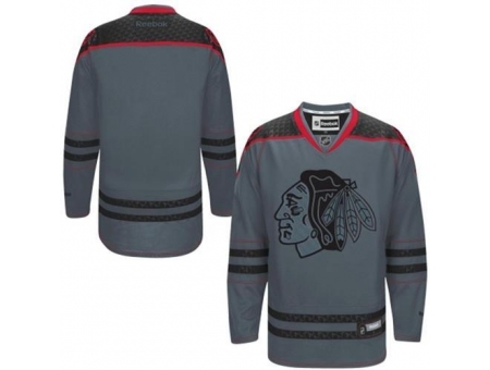 Chicago Blackhawks Blank Charcoal Cross Check Fashion Stitched NHL Jersey