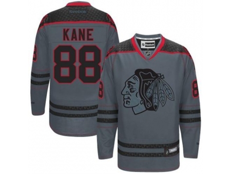 Chicago Blackhawks #88 Patrick Kane Charcoal Cross Check Fashion Stitched NHL Jersey