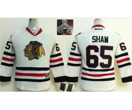 youth nhl jerseys chicago blackhawks #65 shaw white[2015 Stanley cup champions]