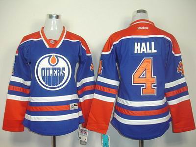 women Edmonton Oilers #4 Taylor Hall LT Blue Jerseys