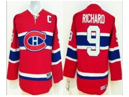 Youth nhl jerseys montreal canadiens #9 richard red [patch C]