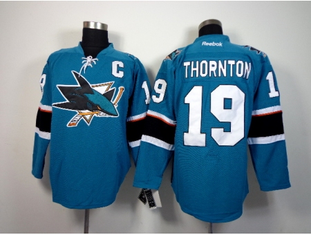 NHL San Jose Sharks #19 Thornton 2015 Winter Classic Blue Jerseys