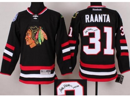 Chicago Blackhawks 31 Antti Raanta Black 2014 Stadium Series Signed Jerseys