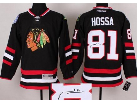 Chicago Blackhawks 81 Marian Hossa Black 2014 Stadium Series Signed Jerseys