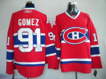 Youth Montreal Canadiens 91 GOMEZ Red kids jersey