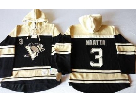 Pittsburgh Penguins #3 Olli Maatta Black Sawyer Hooded Sweatshirt Stitched NHL Jersey