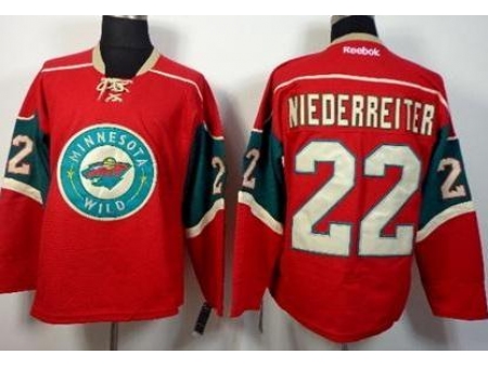 Minnesota Wild 22 Nino Niederreiter Red Stitched NHL Jersey