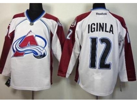 Colorado Avalanche 12 Jarome Iginla White NHL Jerseys