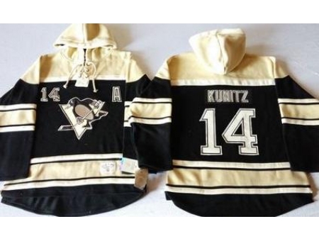 Pittsburgh Penguins #14 Chris Kunitz Black Sawyer Hooded Sweatshirt Stitched NHL Jersey