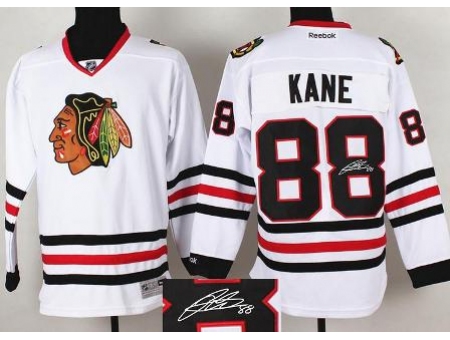 Chicago Blackhawks 88 Patrick Kane White Signed Jerseys