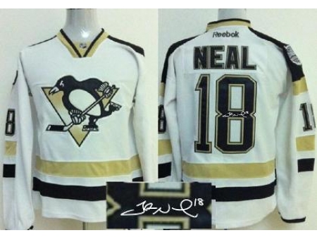 Pittsburgh Penguins 18 James Neal White 2014 Stadium Series Signed Jerseys