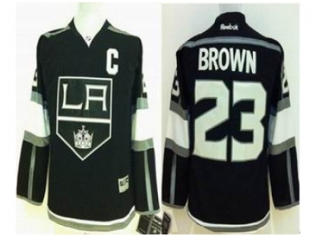 Youth jerseys los angeles kings #23 brown black[patch C]