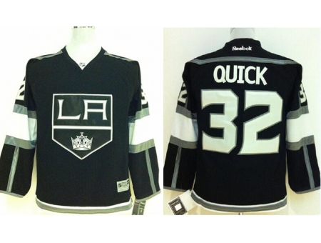 Kids Los Angeles Kings 32 Jonathan Quick Black NHL Jerseys