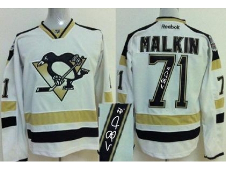 Pittsburgh Penguins 71 Evgeni Malkin White 2014 Stadium Series Signed Jerseys