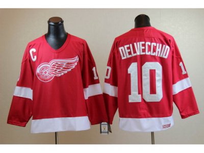 NHL Jerseys Detroit Red Wings #10 Delvecchio CCM Throwback red