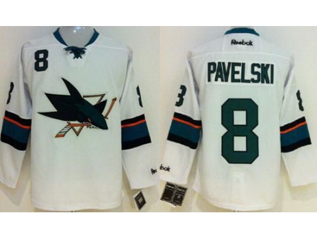 Kids San Jose Sharks 8 Joe Pavelski White NHL Hockey Jersey New Style