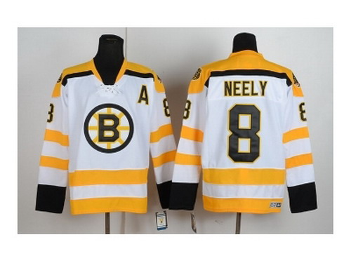 nhl jerseys Boston Bruins #8 neely white-yellow [patch A]