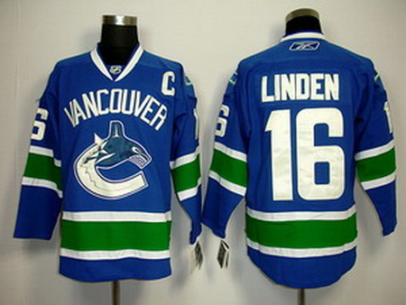 KIDS Vancouver Canucks 16 Trevor Linden Home Blue Jersey