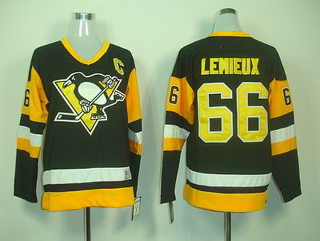 Youth Pittsburgh Penguins 66# MARIO LEMIEUX CCM 1991 Black