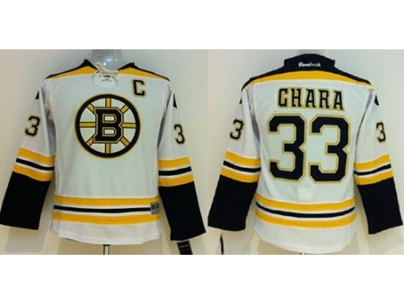 Youth Boston Bruins #33 Zdeno Chara White Stitched NHL Jersey