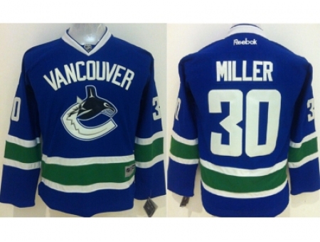 Youth NHL Vancouver Canucks #30 Ryan Miller Blue Jerseys