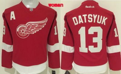 Red Wings #13 Pavel Datsyuk Red Women 27s Home Stitched NHL Jersey