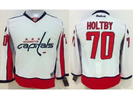 Youth NHL Washington Capitals #70 Braden Holtby Stitched white jerseys