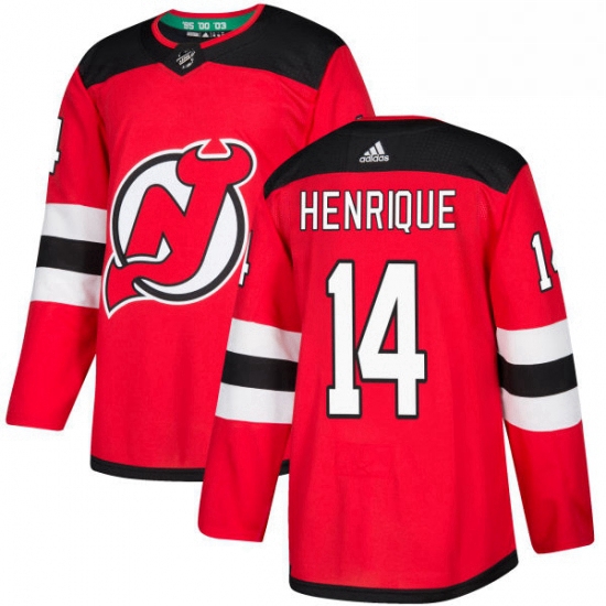 Mens Adidas New Jersey Devils 14 Adam Henrique Authentic Red Home NHL Jersey