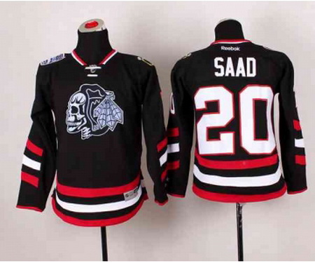 youth nhl jerseys chicago blackhawks #20 saad black-1[2014 new stadium][the skeleton head]