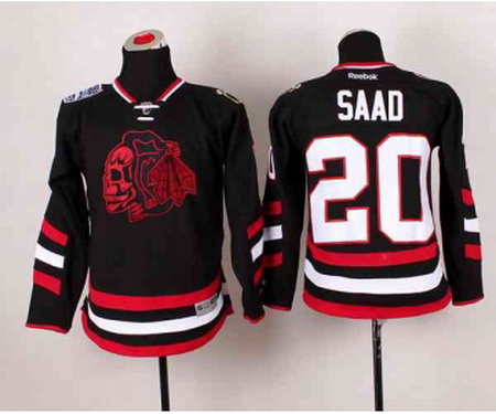 youth nhl jerseys chicago blackhawks #20 saad black[2014 new stadium][the skeleton head]