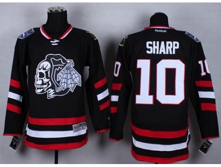 Chicago Blackhawks #10 Patrick Sharp Black(White Skull) 2014 Stadium Series Stitched NHL Jersey