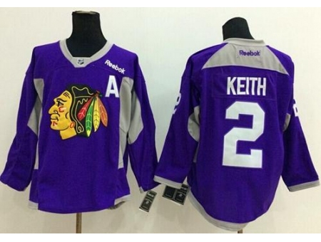 Chicago Blackhawks #2 Duncan Keith Purple Hockey Fights Cancer Stitched NHL Jersey