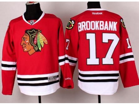 Chicago Blackhawks 17 Sheldon Brookbank Red Hockey NHL Jerseys