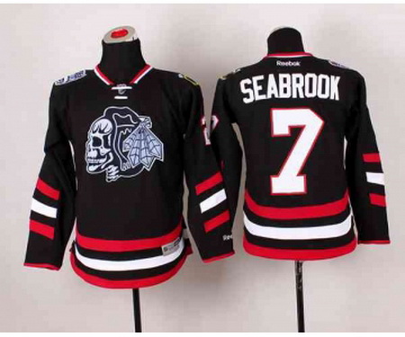 youth nhl jerseys chicago blackhawks #7 seabrook black[2014 new stadium]