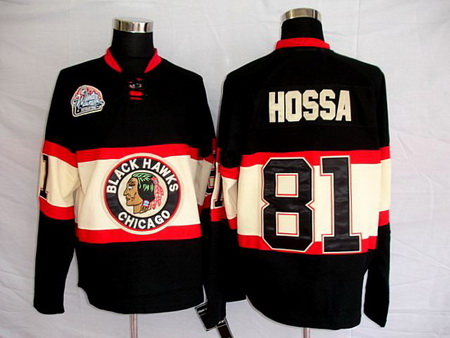 Youth RBK Chicago Blackhawks #81 HOSSA WINTER CLASSIC Black