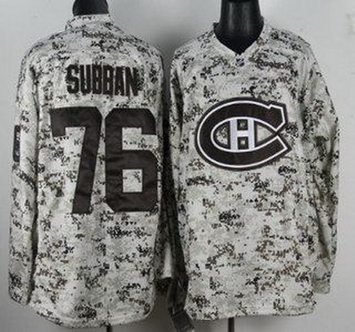 Montreal Canadiens 76 P.K. Subban White Camo NHL Jersey