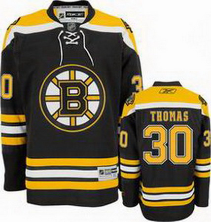 KIDS Boston Bruins 30 THOMAS Black Hockey Jerseys