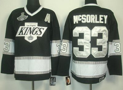 Los Angeles Kings #33 Martin McSorley Black CCM Throwback Silver Number Stanley Cup Finals Champions