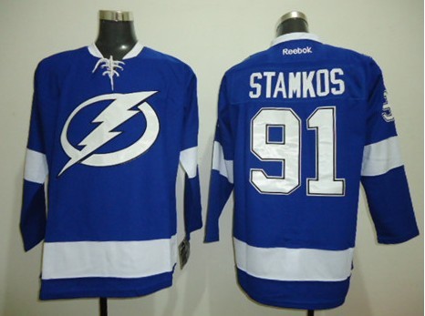 Tampa Bay Lightning 91 Stamkos Blue Jerseys